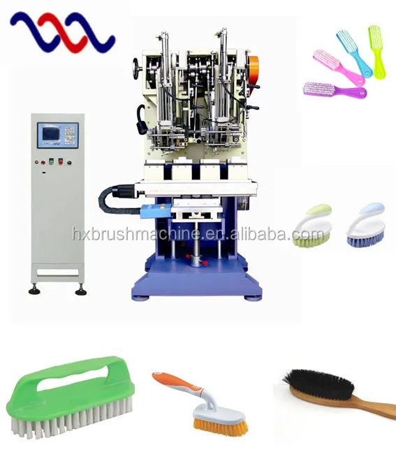 
two heads high speed cleaning brush making machine for Flat Brush - Double Efficency.(GS402T) 