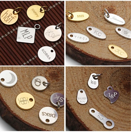 Diy 925 Sterling Silver Custom Logo Jewellery Tag Label Engraved