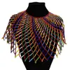Zulu Beaded Necklace Handmade Big Colorful Resin Beads Statement Choke Collar Shawl Bohemian Party Jewelry