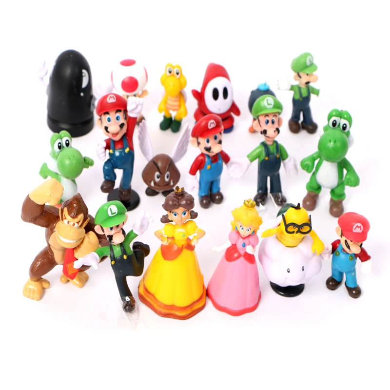 

18PCS/Lot Super Mario Bros Yoshi Dinosaur Figure toy PVC Action Figures
