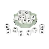 Wholesale DIY Teether Toys Loose Accessories BPA Free Food Grade Soft Baby Teething Rubber Letter Silicone Alphabet Beads