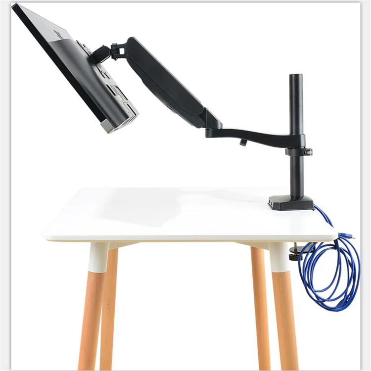 

Single Monitor Arm Height Adjustable Gas Spring Monitor Mount, Black