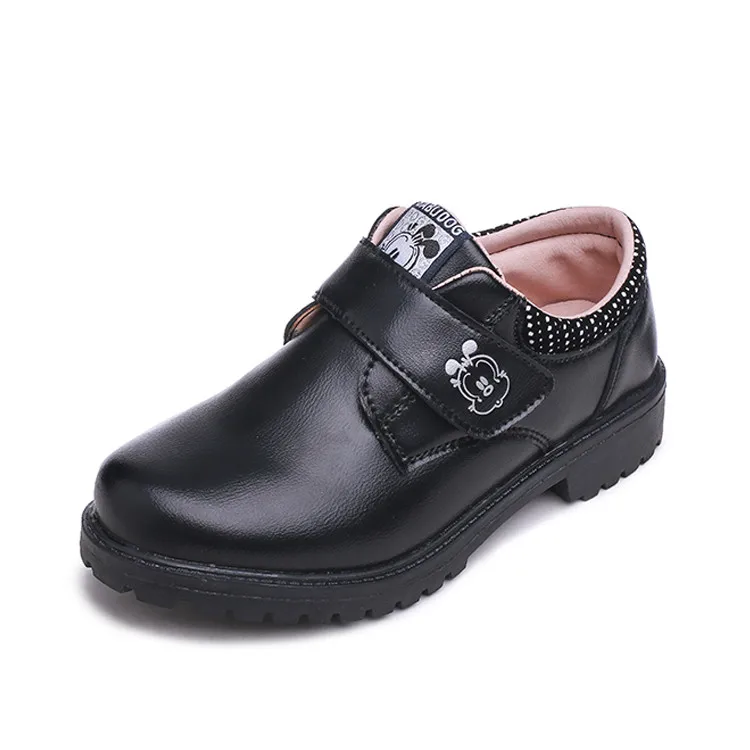 

Kids genuine leather school children black school shoes