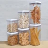 Washable Warehouse Set Food Grade BPA Free Square Plastic Container / Stackable Food Container Set