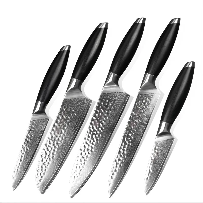 

5pcs high quality japanese damascus steel kitchen knife set