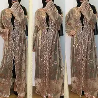 

1697# Luxury modern high quality new design of jeddah jilbab embroidery kimono wholesale muslim women sequin abaya dubai