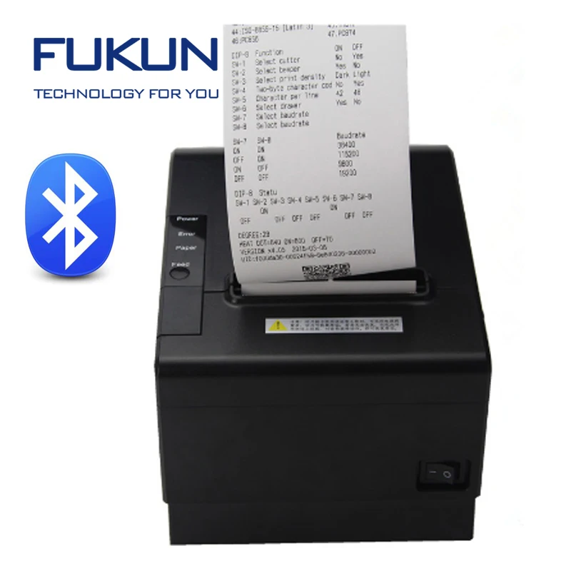 

barcode printer for supermarket/store FK-POS80BS 80mm receipt printer of kitchen system with bluetooth and win support, Black color