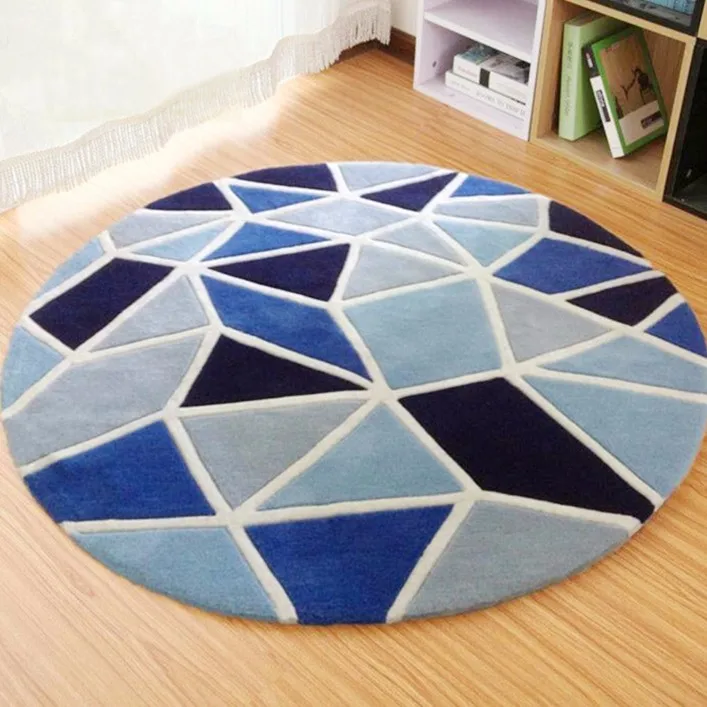 Por Acrylic Modern Patterns Hand Made Round Carpet Circular Modern Patterns Hand Made Round Carpet