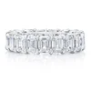 925 silver bridal jewelry emerald cut diamond engagement wedding ring
