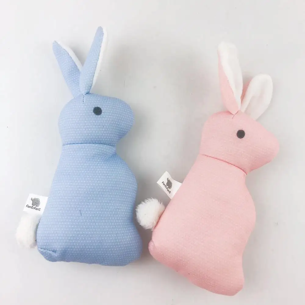 

Mini plush bunny rabbit toy soft baby plush toy wholesale cheap rabbit baby rattle plush, Blue, pink, gray