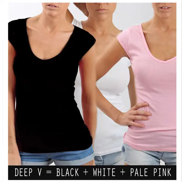 women's slim fit v neck t shirt