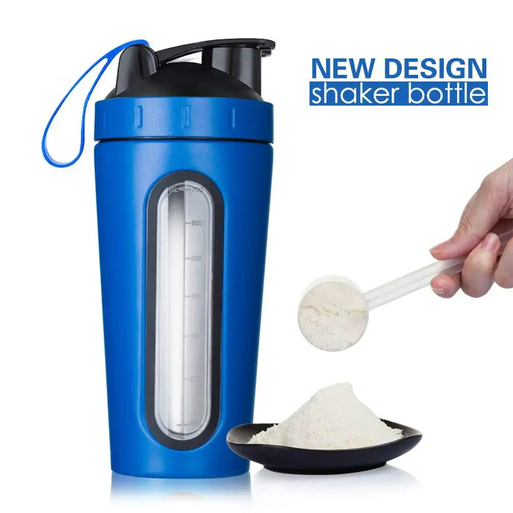 

Stainless steel protein shaker sports bottle 700ml, shaker bottle wholesales