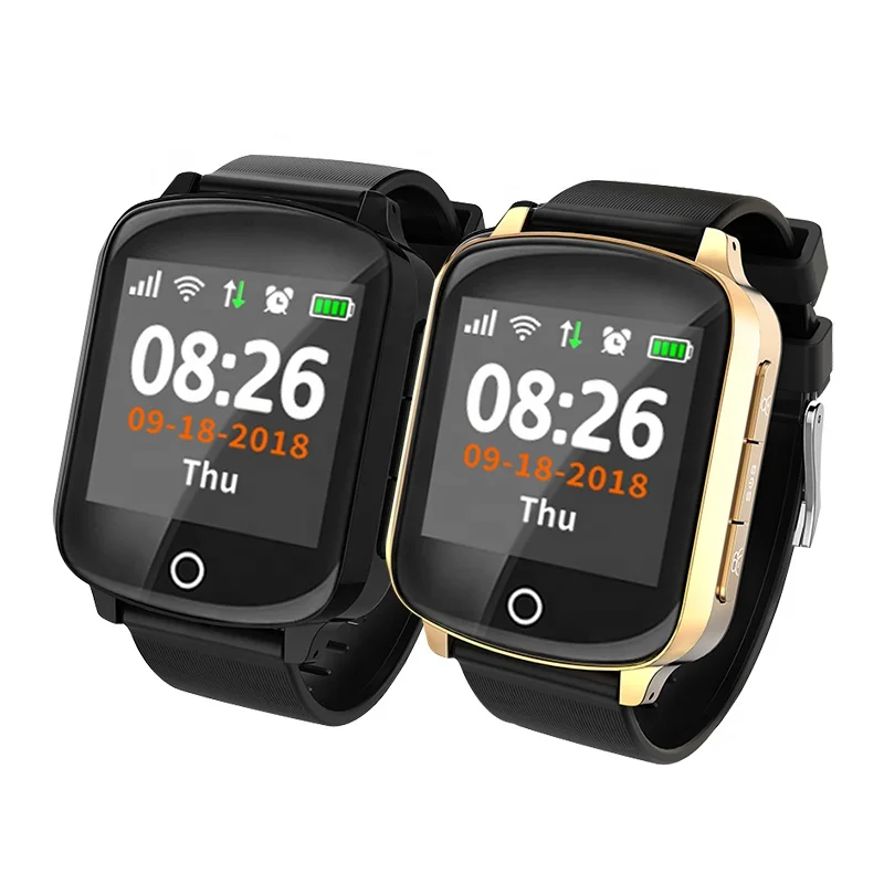 2019 Fall detection SOS smartwatch GPS Tracker Smart Watch D200 For Elder Blood Pressure Heart Rate