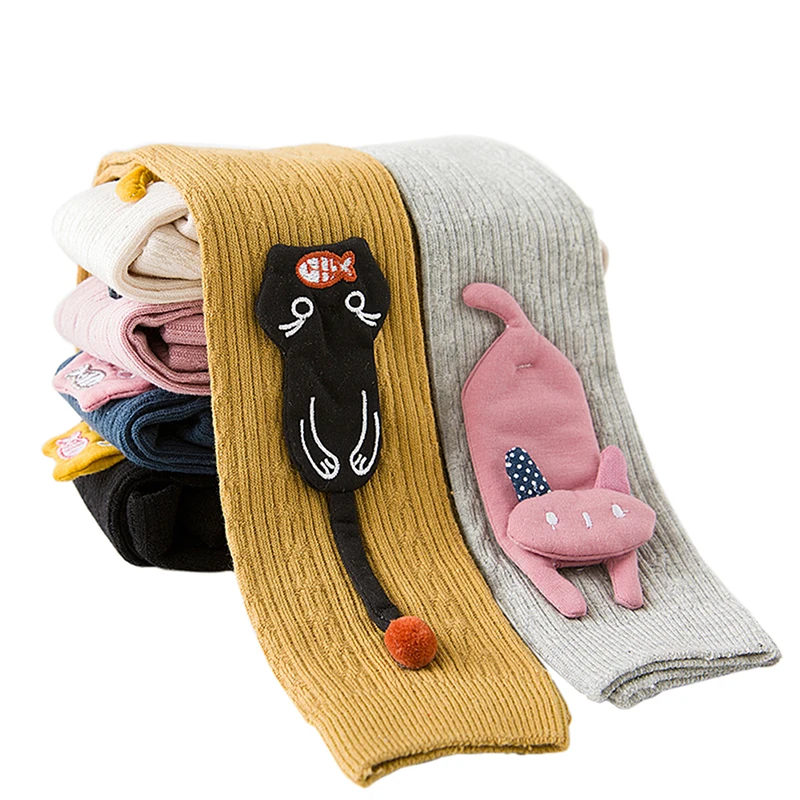 
Girl Tight Solid Cute Cartoon Stockings Kids Velvet Fabric Tights Stocking Pants Cat Children Princess Girl Tight Stocking 