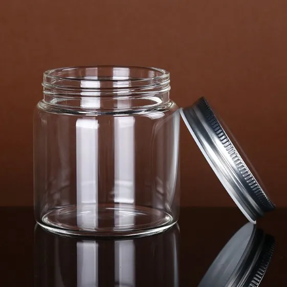 

food storage container/ borosilicate glass jar with lid/ glass storage jar