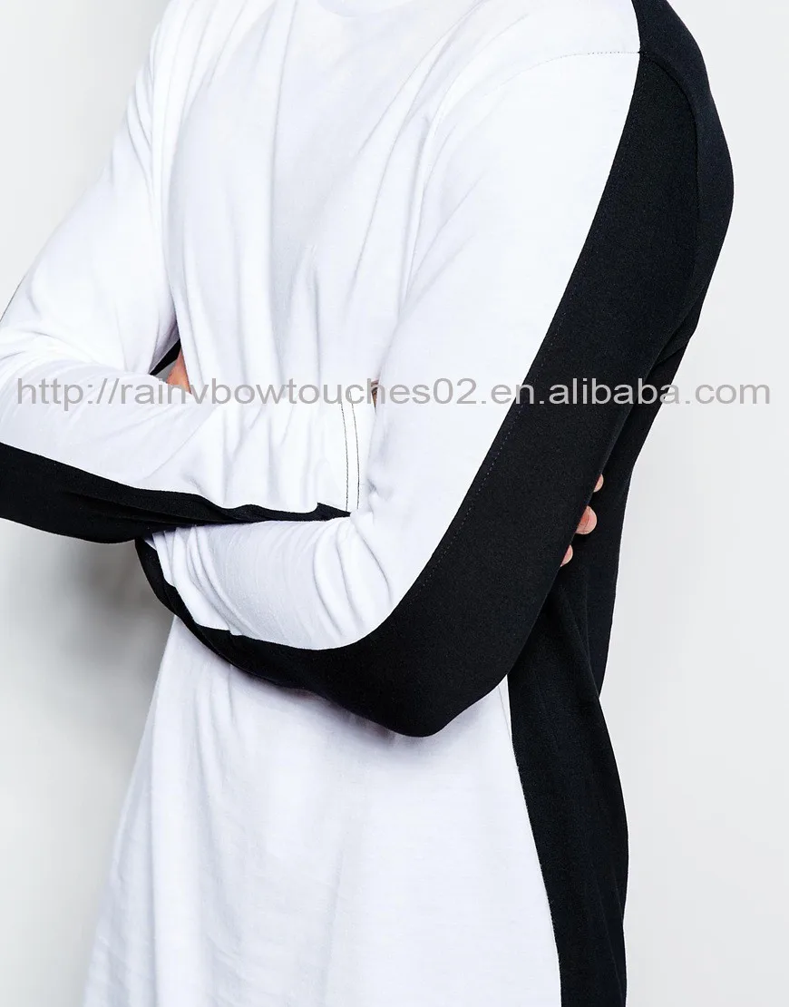 Custom Oversized Long Line Men T Shirt Wholesale Half Black Half White Longline Shirt Buy Long Line Men T Shirt Oversized T Shirt Half Black Half White Shirt Product On Alibaba Com