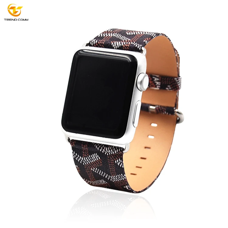 

Custom stripe western leather belt for apple watch band 42mm 38mm, Red;yellow;brown;blue;white;black;green