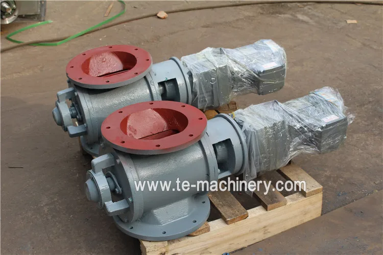 Dust rotary feeder rotary valve discharge airlock