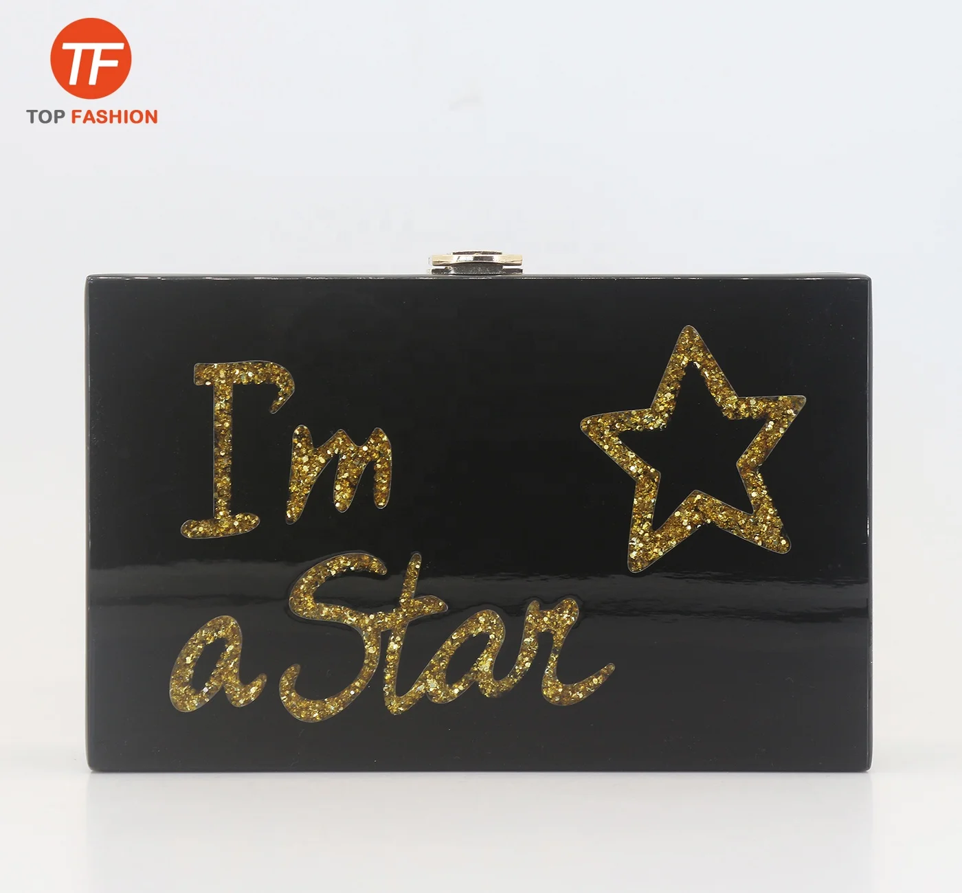 Cute Star Black Acrylic Clutch Purse Evening Bag Wholesales from China Supplier