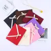 Custom scarf kraft fancy colorful t shirt paper mini folding envelope gift card bag packaging box bowknot with ribbon closure