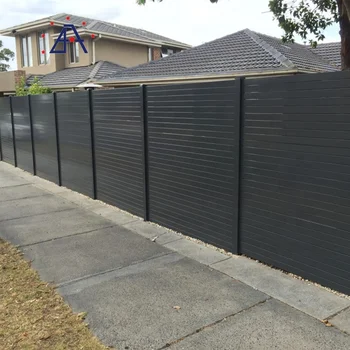 Modern Design Horizontal 6063 Black Aluminum Modular Slat Fence Panels ...