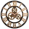 Large Roman Numeral Distressed Black Roman Numeral Wall Clock Elegance Train Station Clock