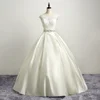 2019 Ball Gown Satin Wedding Dresses Real Pictures Bridal Gown With Beading Belt
