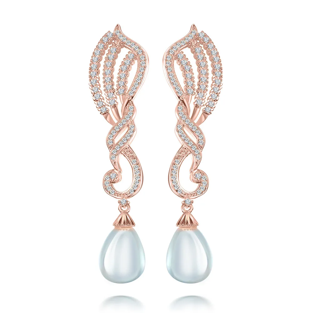 

SKA joya fashion 925 Silver Gold plated baroque pearl earrings women earring jewelry