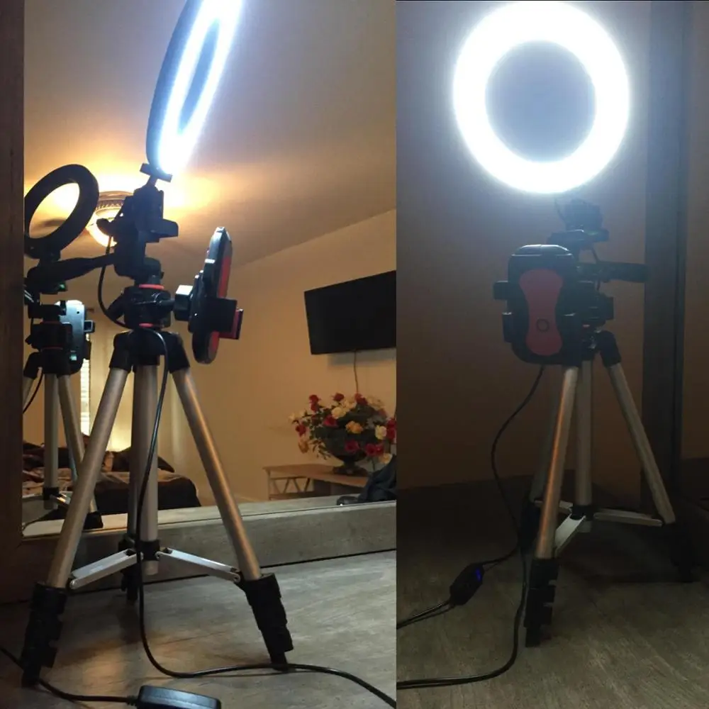Selfie Ring Light with Tripod Stand & Cell Phone Holder Photography Compatible with iPhone Xs Max XR Android