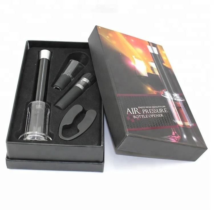 Hot Selling Wine Set in Amazon Wine Bottle Opener Set Air Pump Wine Opener with Foil Cutter Set