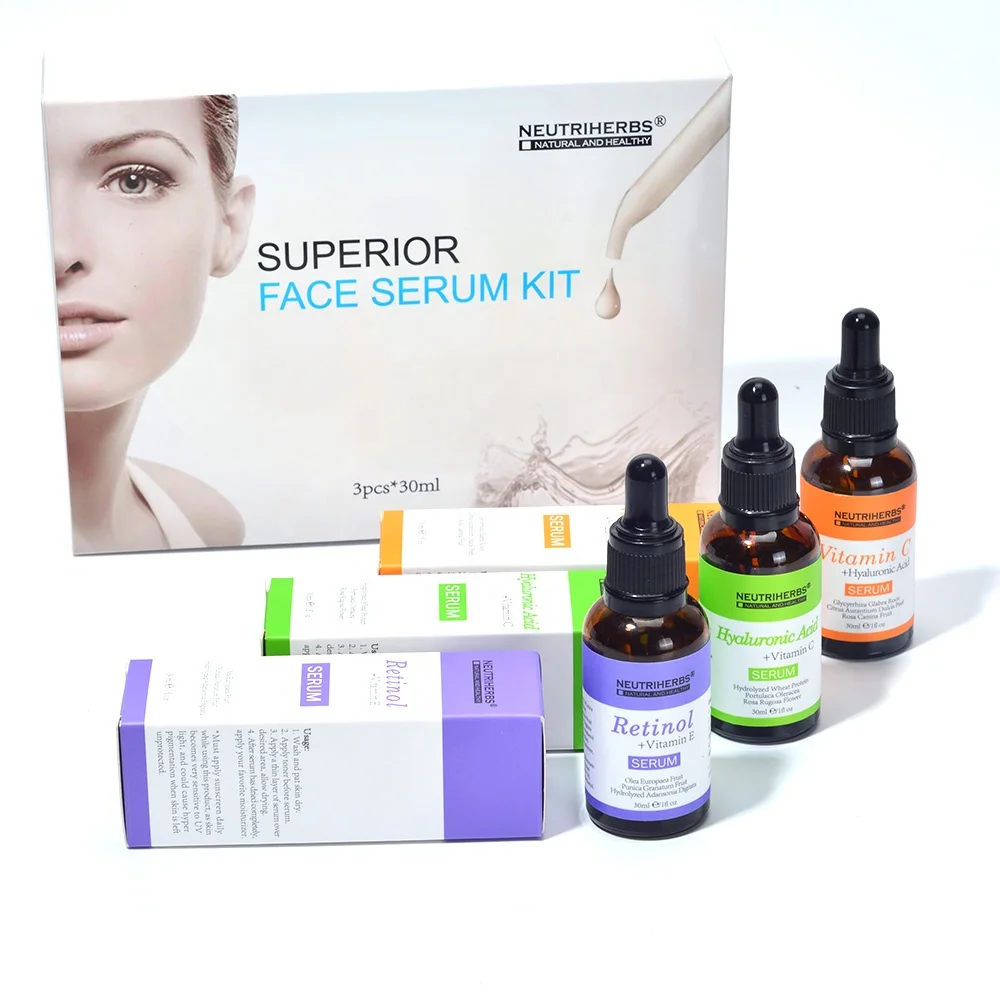 

Wholesale Face Moisturizer Glow Antioxidant Hyaluronic Acid Facial Serum Set