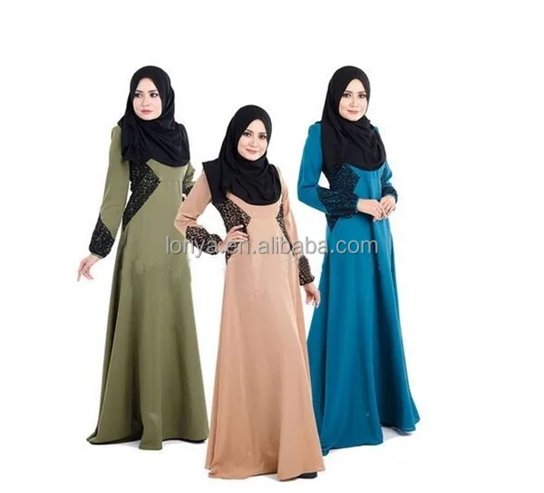 

High Quality Soft Long Abaya Dress Islamic Clothing For muslim Women, Apricot ,army green ,blue