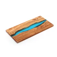 

Personalized Rectangular Large Multi Functional Resin Olive Wood Chop Cutting Board with Resin For Kitchen