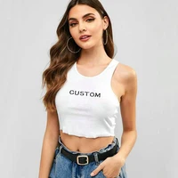 

Cheap Sexy top Wholesale The Latest Sleeveless Crop Tops Custom Print Manufacturers Ribbed Knit Bulk for women