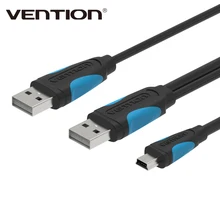 USB Male to Mini USB & Micro USB 5 Pin Adapter Dual Plug Data Charger Cable for most portable electronic devices High Quality