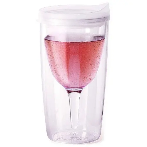 

BPA Free Plastic Wine glass Tumbler double wall plastic Drink Tumbler Traveler Cup 10oz wine sippy cup Insulated Wine Tumbler, Customization