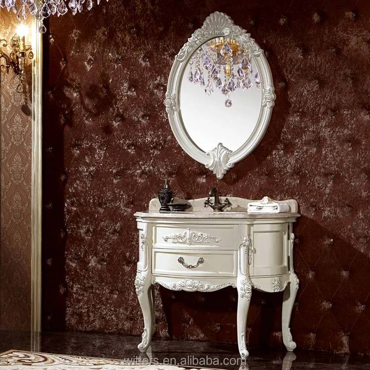 Shabby chic hoja de oro muebles de baño, victoriano consola vanidad