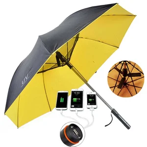 Image of New UV Protcet Can Charge Cell Phone Solar Panel Power Charger Fan Umbrella with USB