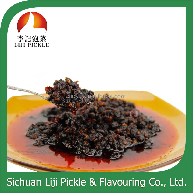 
Chinese original taste fermented blank bean with chili oil, black bean sauce in bottle 