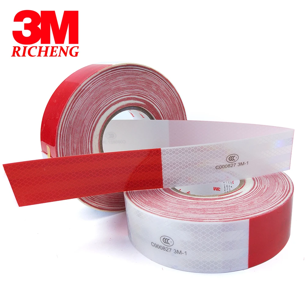 

3M Diamond Grade Conspicuity Markings Series 983 3M 983D Safety reflective marking tape enhanced visibility detection for car, White/red