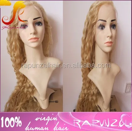 

30inch Deep wave #613platinum blonde brazilian hair full lace wig with fast delivery