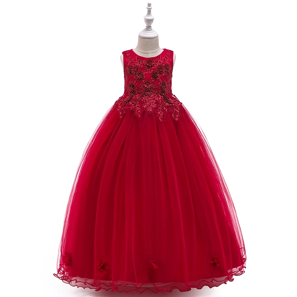 Summer Baby Girl Dress Guangzhou Wholesale Factory Price Flower Girl Wedding Gown LP-212, Champagne,grey ,red,blue