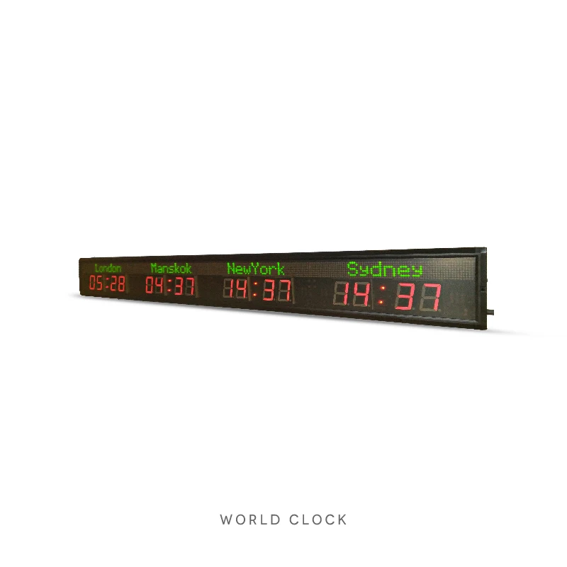 

Multi time zone wall mounting high brightness hotel digital clock/ airport world time clock LED clock(4 cities )