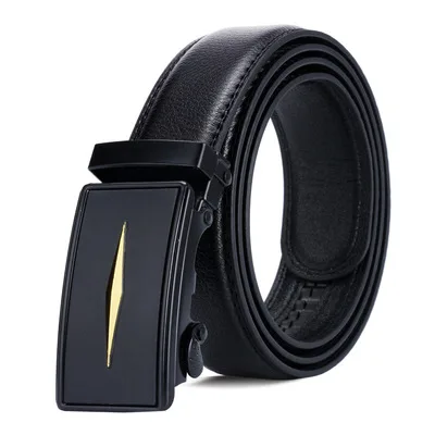 

D1241 Wholesale Men Adjustable Business Metallic Automatic Buckle Belts Genuine Leather Belt