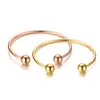 Wholesale High Quality Simple Design Smooth Thin Stainless Steel Cuff Bracelet Bangle For Women