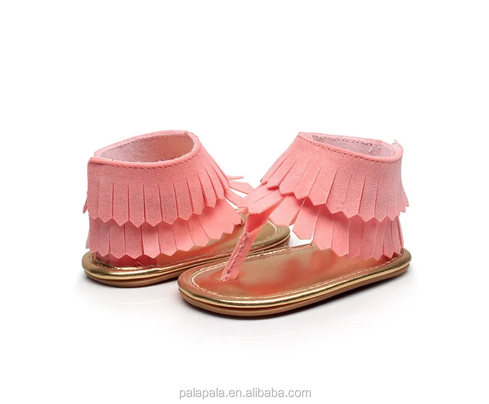
50 colors Summer Baby Leather flip flop Rubber Sole Baby Girls Sandals 