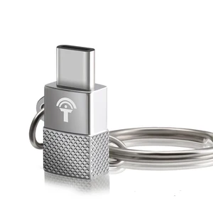 Zinc Alloy USB 3.1 type c male to Micro USB Female adapter with Keychain