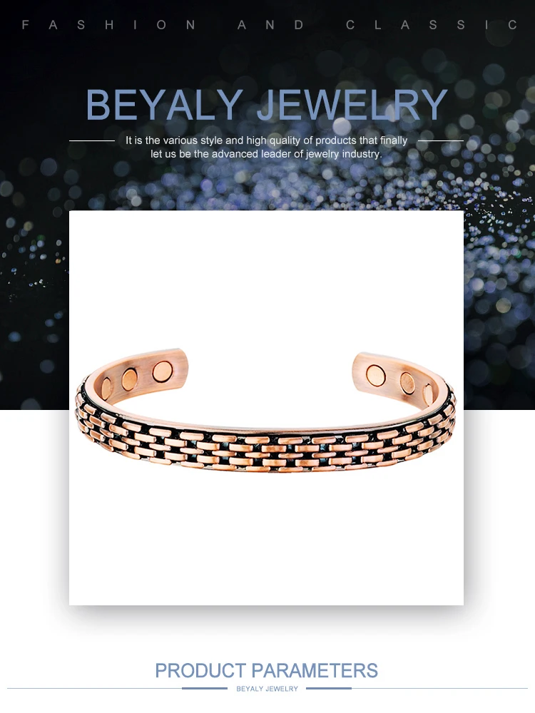 Fashion braided design men gold silver stainless steel magnetic bracelet