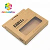 Kraft Paper Data Cable Packaging Box with Window for display / Computer Mobile Phone Charger Pack Cardboard Box