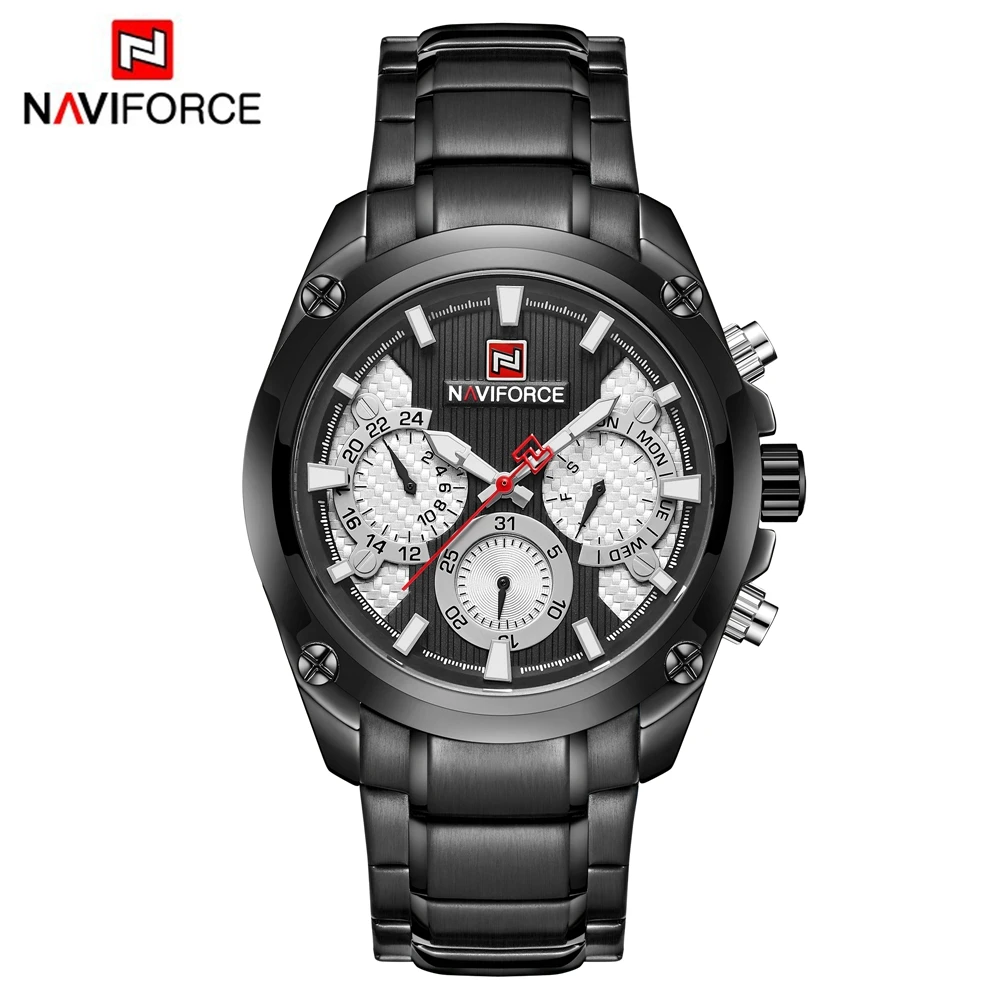 

NAVIFORCE NF9113 Men's Fashion&Casual Watch Japan Quartz Movement High Quality Stainless Steel Band Watch Week Date